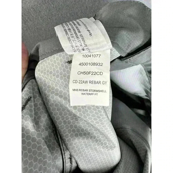 Ariat Pants Men’s Large Regular Gray Rebar Stormshell Waterproof Workwear Rain - Picture 8 of 11